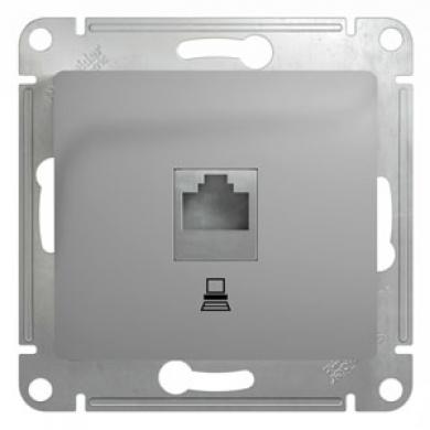 Розетка компьютерная RJ45 кат 5е GLOSSA алюминий GSL000381K