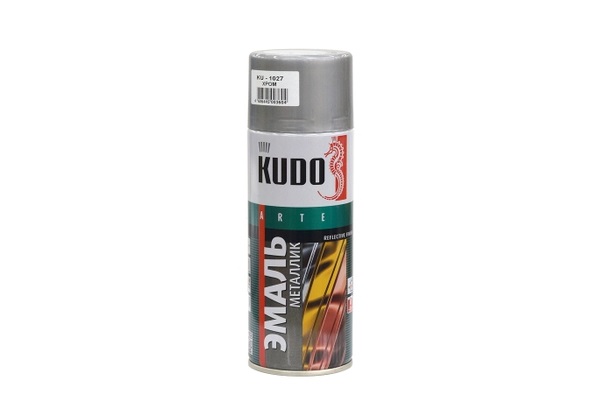 Kudo 1027 Эмаль аэрозоль универсальная хром глянцевая (ф.-520 мл)