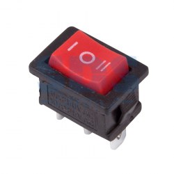 Микро выключатель с нейтралью красный  6А/220/3к/ON-OFF-ON 