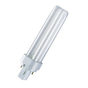 Лампа энергосберегающая Dulux D 18Вт/840/830/холодный белый/2Р/G24d-2/Osram