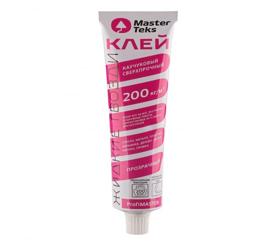 Клей кайчуковый сверхпрочный прозрачный Master Teks 80мл 9753128
