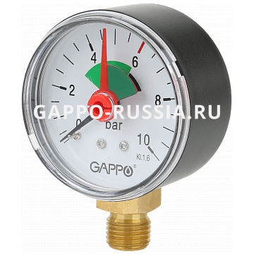 Монометр радиальный с указателем предела Gappo  G1470.6  1/4"