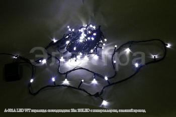 A-001A LED  гирлянда светодиодная 10м 100LED с контроллером белый, зеленый провод IP20