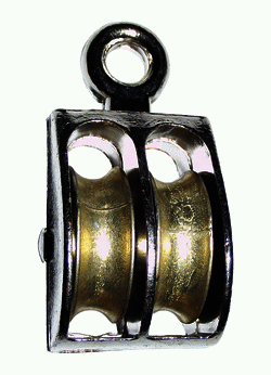 Блок двойной металлический шкив д=8, 1-1/4"(30мм) 