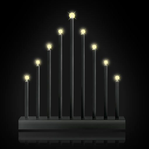 Горка Рождественская пластик 9LED черн 270х60х295 мм AA*4шт (нет в компл)