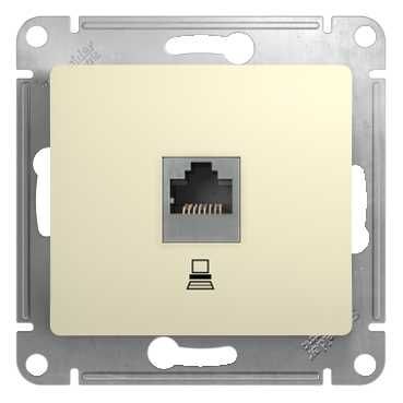 Розетка компьютерная RJ45 кат 5е GLOSSA бежевый GSL000281К