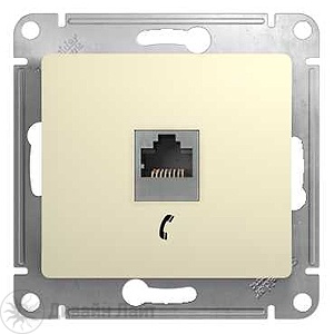Розетка телефонная RJ11 GLOSSA бежевая GSL000281T