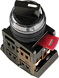 Переключатель АLCLR-22  3 положения (I-0-II) 1з1р/черный/TDM