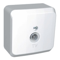 Розетка наружная TV 1-ая белая/Этюд/TVA-002b