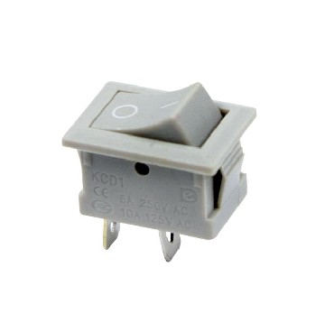 Микро выключатель  mini серый 6А/220/2к/ON-OFF 