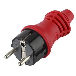Вилка краснаяВ16-001 с/з 16А 220V IP44/каучук