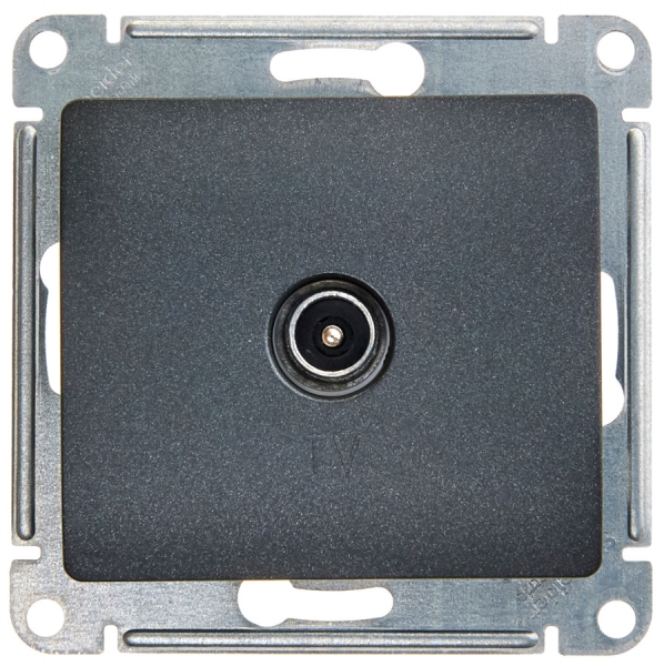 Розетка TV одиночная 1DB GLOSSA антрацит GSL000791