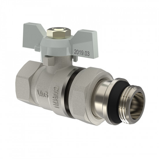 Кран шаровой ВхН с полусгоном V&G Optima (ручка-бабочка) 1/2" VG-104201 1/18