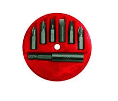 Набор бит FIT 6шт CrV.(SL4.5;6.3+PH1;2+PZ1;2) 25мм+адаптер/57621