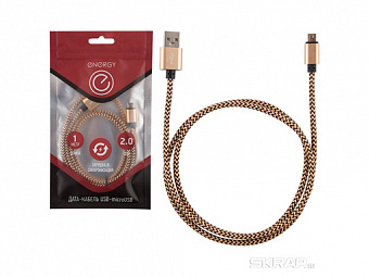 Кабель USB/MicroUSB Energy ET-02 цвет золотой 1м d006373