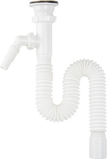 Сифон гофрированный 1 1/2"х40 с выпуском и с отводом Aquant