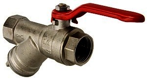 BASE Кран шаровый с фильтром В-В 1/2" ручка рычаг /292