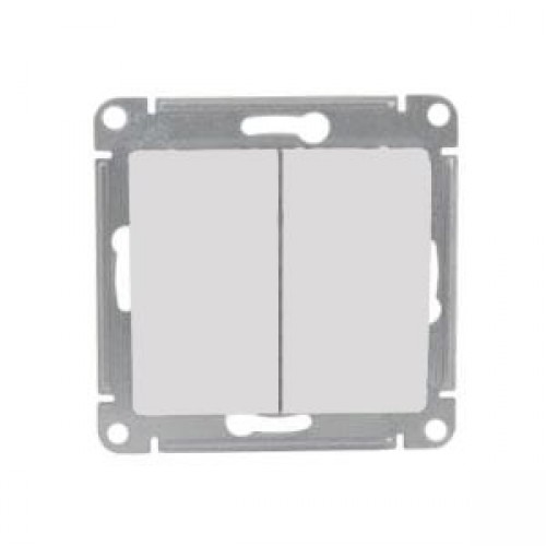 Переключатель двухклавишный GLOSSA белый сх.6  GSL000165