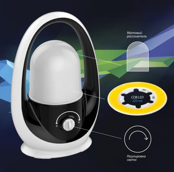 Фонарь Кемпинг Космос 6012HWLED аккумулятор 4V2Ah led8w 520lm регулировка яркости
