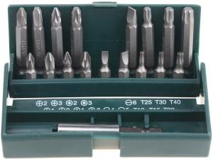 Набор бит KRAFTOOL 25,50мм (SL,PH,PZ,TORX) с  адаптером, 18шт /26131-Н18