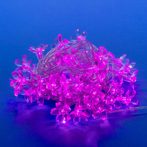 Гирлянда светодиодная с контроллером PINK SAKURA  IP20 7м 50светодиод  прозр.провод 