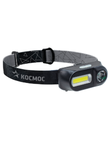 Фонарь налобный Космос H3WDLith 1св/д 3W+COB, 180lm mic USB + з/у