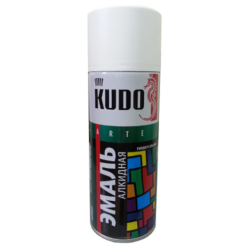 Kudo 1001 Эмаль аэрозоль универсальная белая глянцевая (ф.-520 мл)