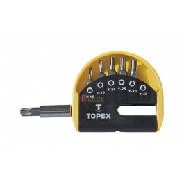 Набор бит TOPEX Torx (T10,T15,T20,T25,T30,T40) +держатель магнитный 7шт, CrV/ 39D351***