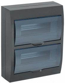 Щит пластиковыйЩРН-П  24 автомата наружный/черный IP41/IEK/SQ0901-0906