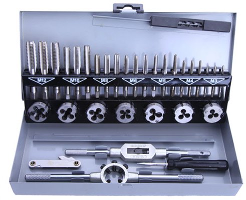 Набор метчиков и плашек FTools,32шт(3-12+плашкодержатель+вороток)TD028***