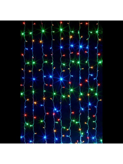 Светодиодный Занавес 2м*2м 200LED, 220V RGB прозрачный провод