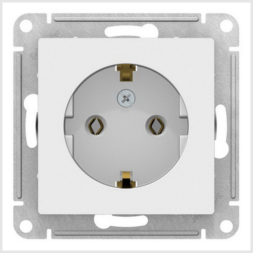 Розетка с/заземлением белая 16А AtlasDesign