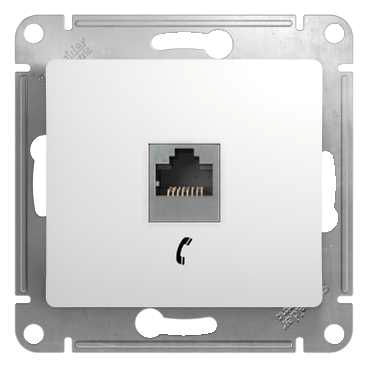Розетка телефонная RJ11 GLOSSA белая GSL000181T