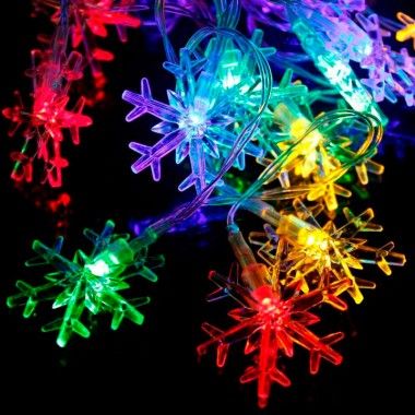 Гирлянда светодиодная "Снежинки" 40LED, 220V/RGB прозрачный провод
