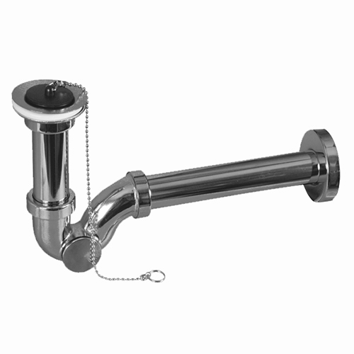 McALPINE Сифон трубный Р-образный 1 1/4"х32 мм латунный с выпуском/MRP3220-CB
