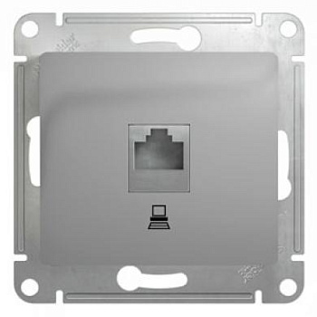 Розетка компьютерная RJ45 кат 5е GLOSSA алюминий GSL000381K