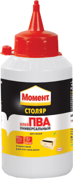 Клей универсальный ПВА D1 Момент Столяр, 250 г, цвет белый