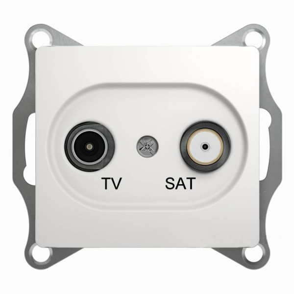 Розетка TV-SAT оконечная 1DB GLOSSA белая GLS000197