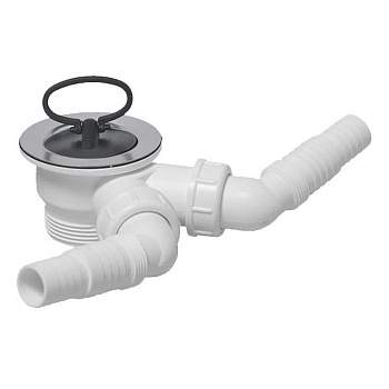 McALPINE Выпуск с пробкой для для сифона 1 1/2"-70 мм с 2-мя носиками/MRSKW2-WM
