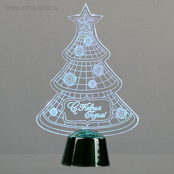 Подставка световая "Елочка с шариками"14*9,5 1Led. батарейки в комплекте.2446493