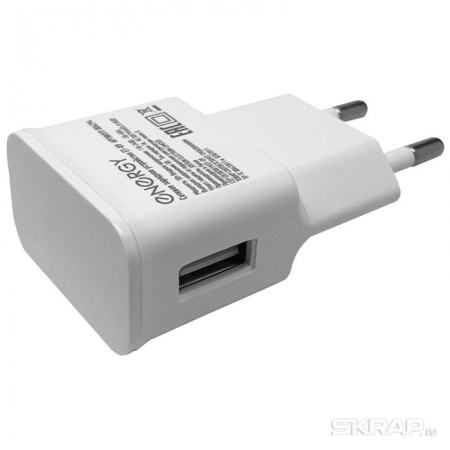 Сетевое зарядное устройство Egergy ET-09 1USB разьема,1А,белый d006294