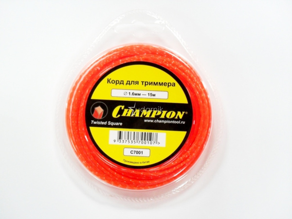 Леска для трим. CHAMPION 1,6мм*15м (витой)