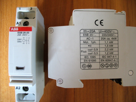 Контактор ABB ESB 20-20 20А 220V АС/DC/2НО