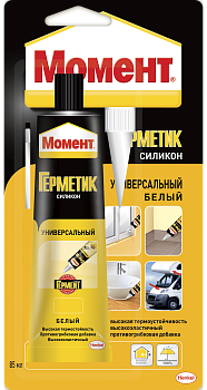 Герметик "Момент" силиконовый универсальный белый 85 мл