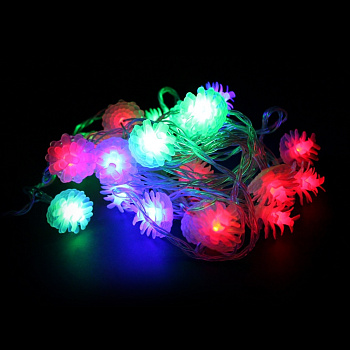 Гирлянда светодиодная "Колючка" 40LED, 220V/RGB прозрачный провод