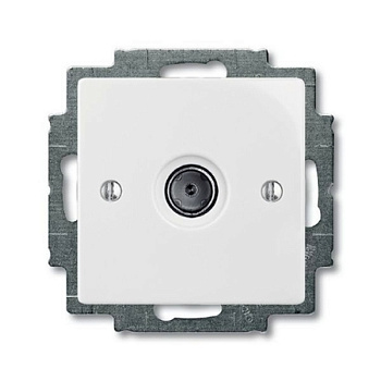 Розетка TV оконечная c накладкой белая/АВВ Basic55 
