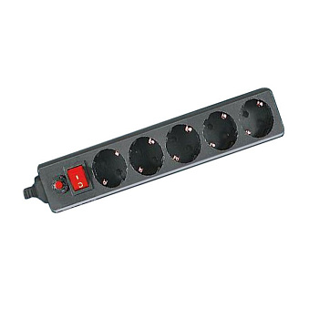 Сетевой фильтр General 1.5м/5розеток черный 16А с/з