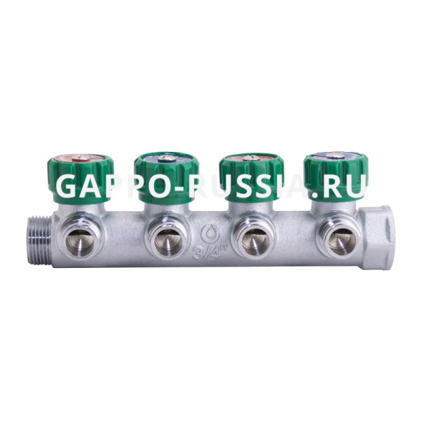 Коллектор регулирующий GAPPO G1001.04 В-Н 3/4*1/2*4выхода 