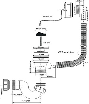 McALPINE Обвязка для ванны d.1 1/2"/  MRB5