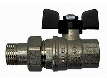 BUGATTI  Кран шаровый со сгоном  В-Н 1/2" ручка бабочка  /322-Т